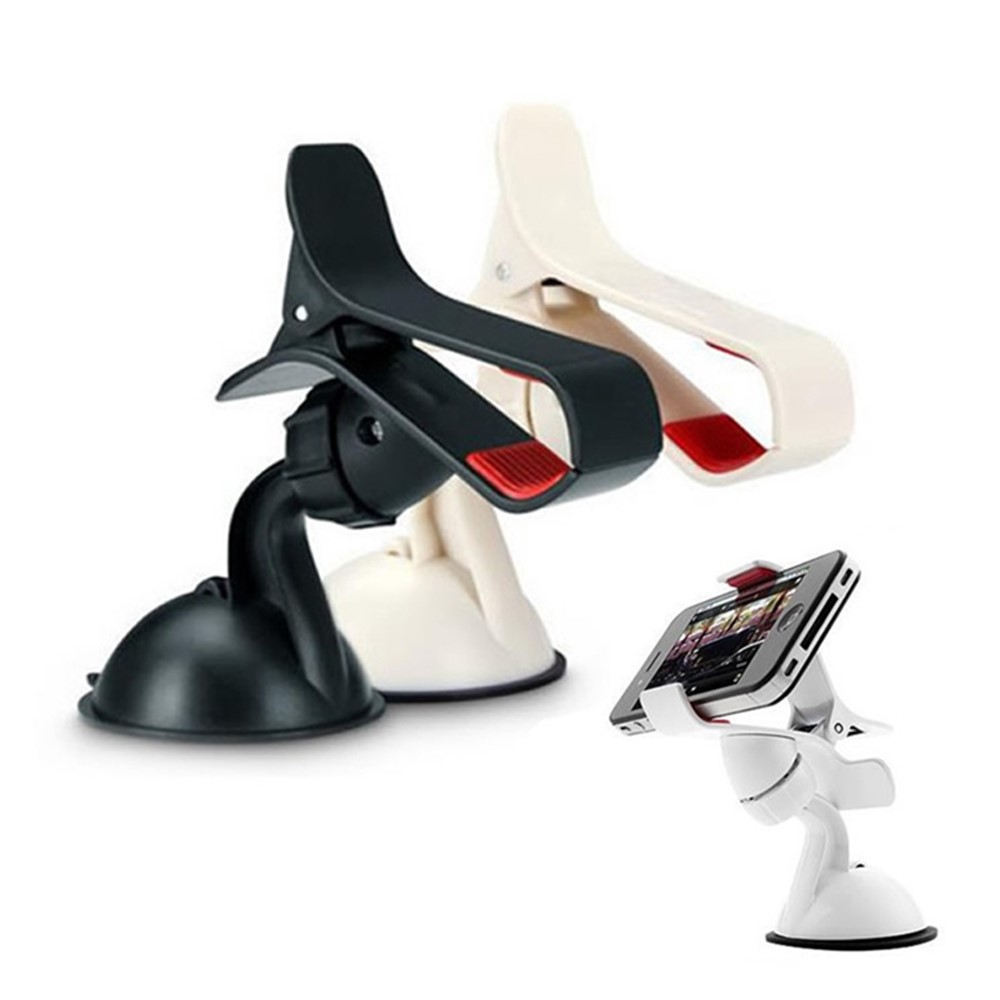 Black 360 Rotary Car Clamp Mount Phone Holder for iPhone Samsung Sony LG GPS PDA Etc, Max Width: 9.5cm-2