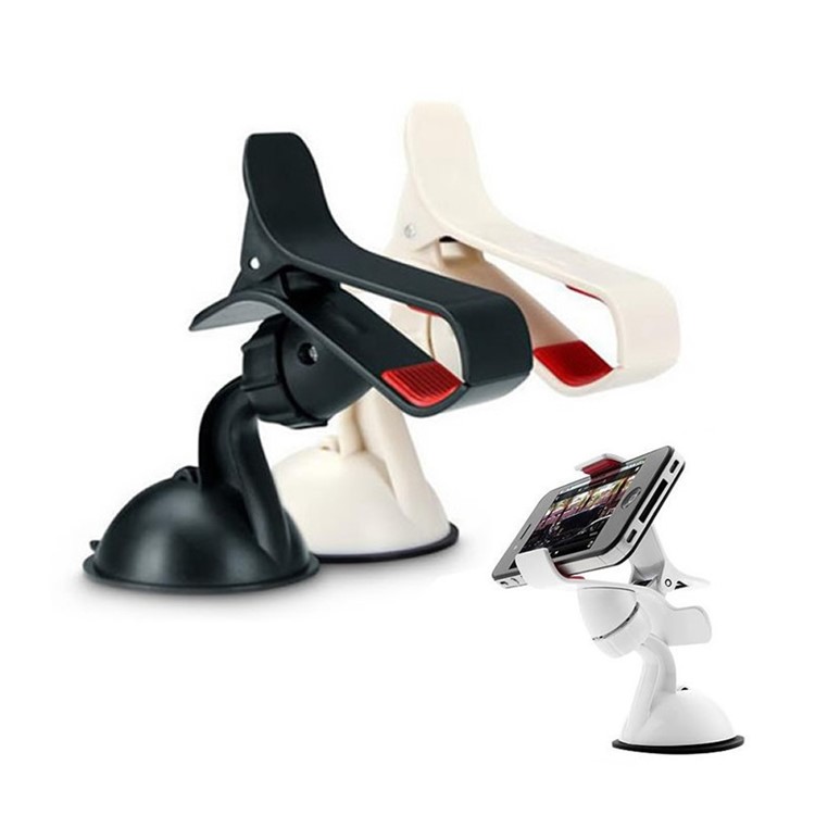 Oyster White 360 Rotary Universal Clamp Car Mount Holder for iPhone Samsung Sony LG GPS PDA Etc, Max Width: 9.5cm-2