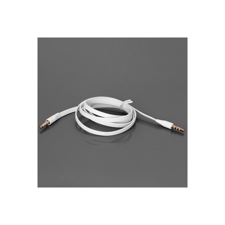 Noodle-shaped 3.5mm Male to 3.5mm Male Stereo Aux Audio Cable, Length: 1M - White-2
