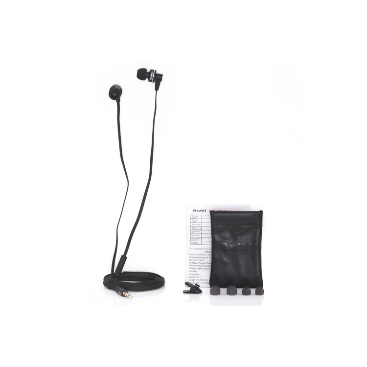 Awei Deep Bass In-ear Headphones with Mic for iPhone 4S 4 3GS ES900i - Black-2