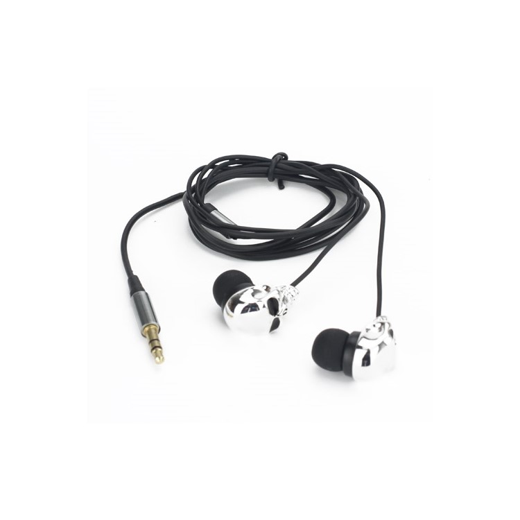 Cool Metal Electroplated Skull In-ear Headphones Earbuds for iPod iPad MP3 CD etc - Silver-2