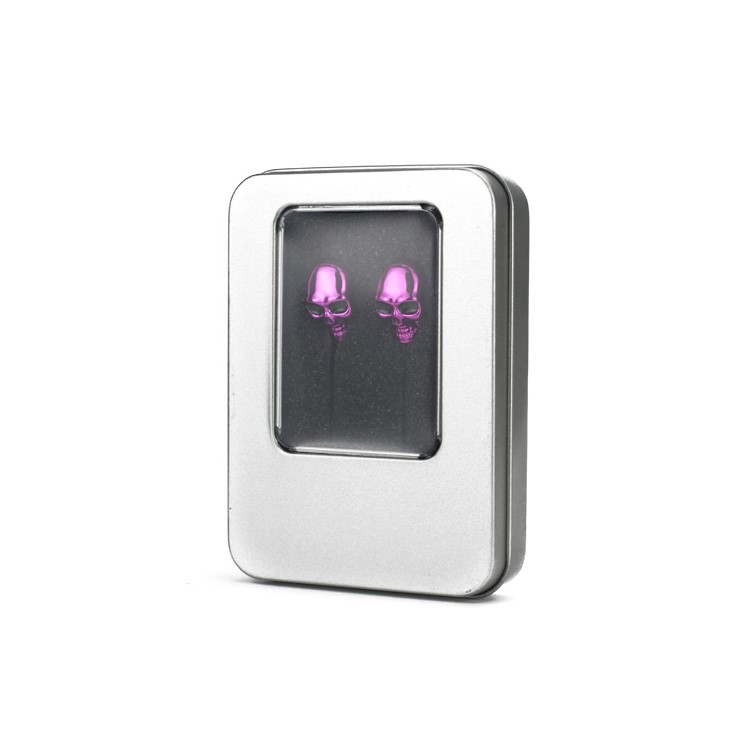 Plated Metal Skull 3.5mm Stereo In-ear Headphones for iPod iPad MP3 CD etc - Purple-3