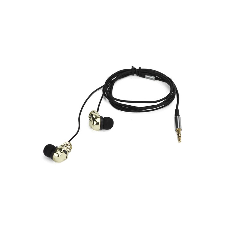 Cool Skull 3.5mm In-ear Stereo Earphone Headset for iPhone iPad iPod Samsung HTC LG Sony - Gold-2