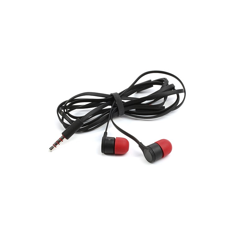 Flat In-Ear Earphone Headset 3.5MM Plug for HTC One M7 801e (OEM) - Red / Black-5