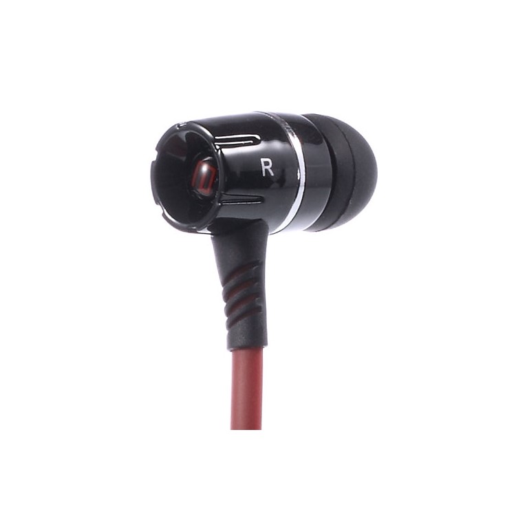 Langston EH350 Noodle Shape 3.5mm In-ear Stereo Headset Earphone with Mic for iPhone - Red-4