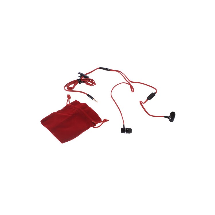 Langston EH350 Noodle Shape 3.5mm In-ear Stereo Headset Earphone with Mic for iPhone - Red-6