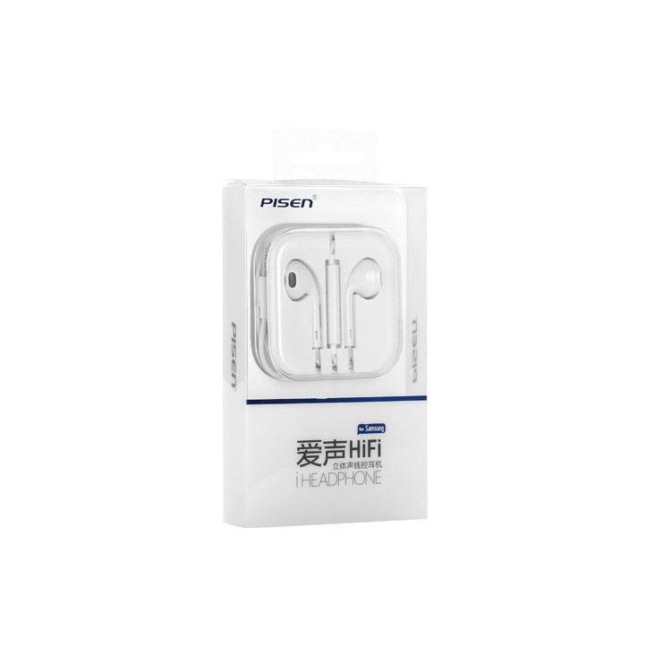 Pisen G203 3.5mm Jack HIFI Stereo Earphone with Mic for Samsung Series-7