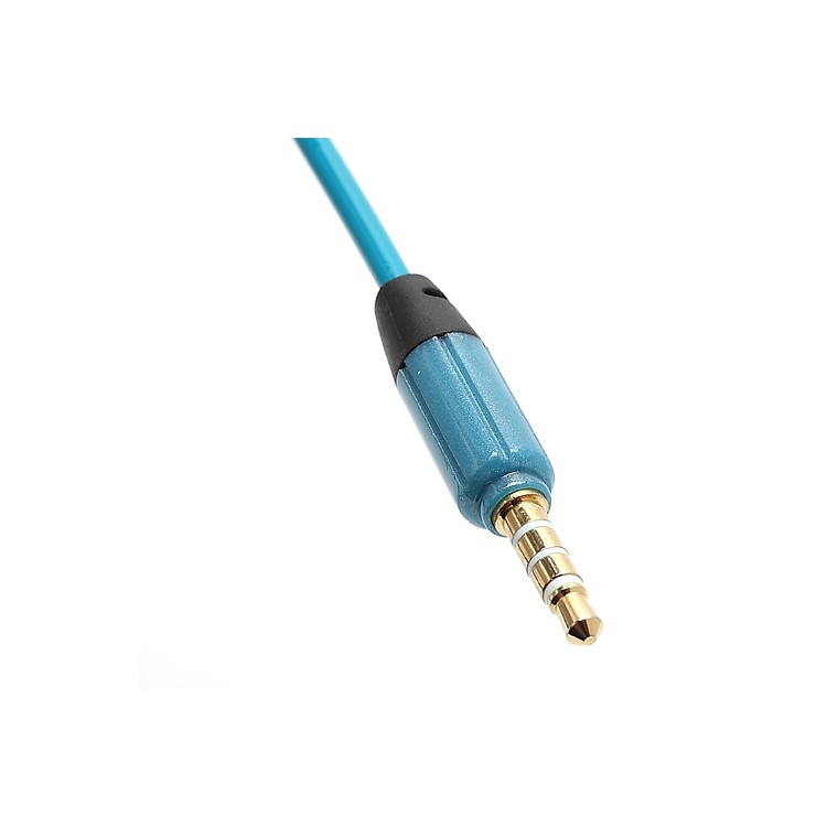 3.5mm Male to 3.5mm Male Stereo Aux Audio Coiled Cord Cable for iPhone iPod MP4 - Blue-2