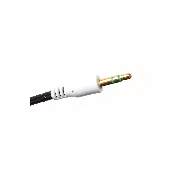 Woven 3.5mm Male to Male Stereo Aux Audio Cable for PC iPhone MP3 MP4 - Black-2