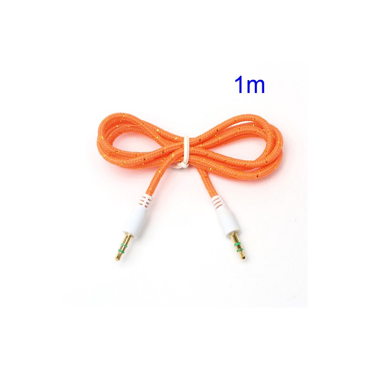 Woven Stereo 3.5mm Male to 3.5mm Male Audio Cable for PC iPhone MP3 MP4 - Orange-1