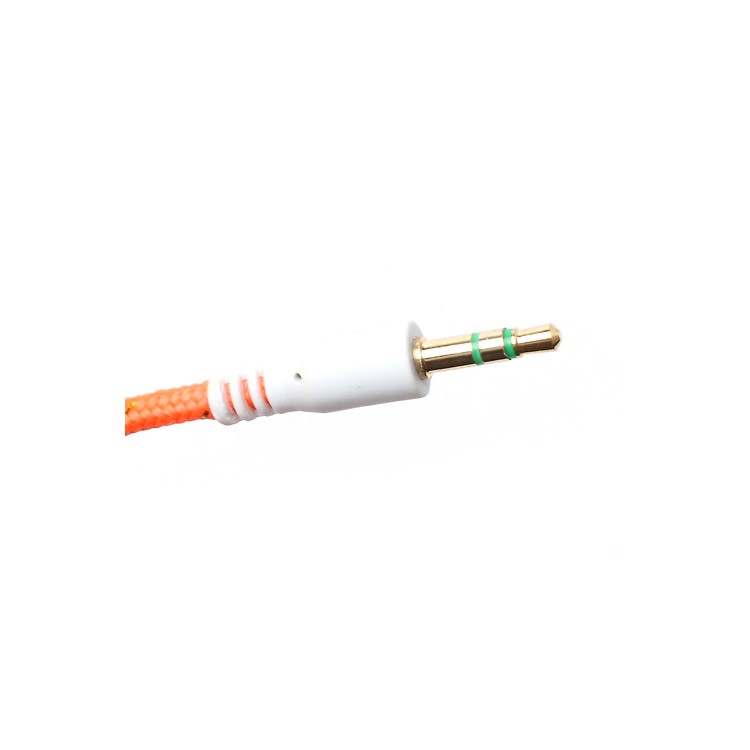 Woven Stereo 3.5mm Male to 3.5mm Male Audio Cable for PC iPhone MP3 MP4 - Orange-2