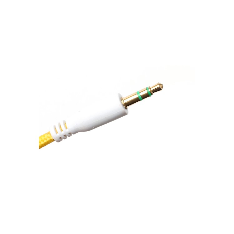 Woven 3.5mm Male to Male Stereo Aux Audio Cable for PC iPhone MP3 MP4 - Yellow-2