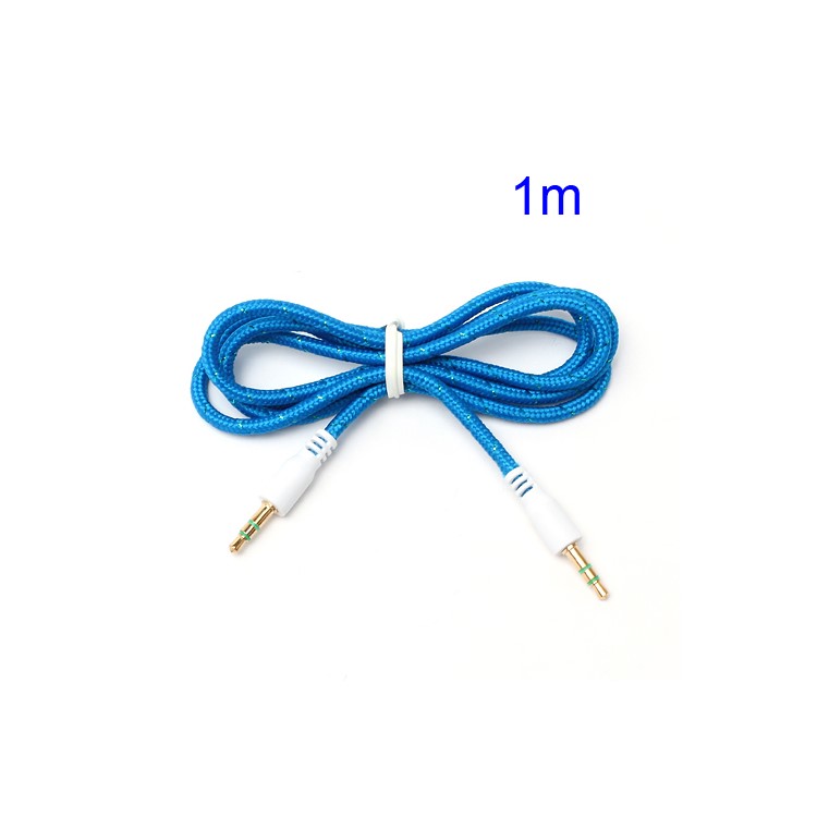 Woven 3.5mm to 3.5mm Male Audio Cable Jack for PC iPhone MP3 MP4 - Blue-1