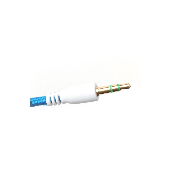 Woven 3.5mm to 3.5mm Male Audio Cable Jack for PC iPhone MP3 MP4 - Blue-2