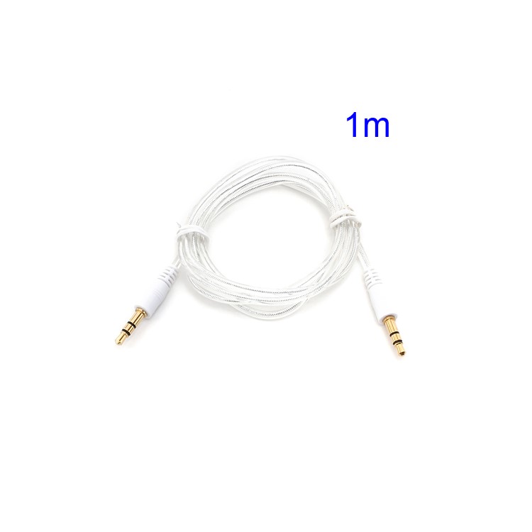 1M 3.5mm Male to Male Transparent Aux Audio Cable for iPhone MP3 MP4 - White-1