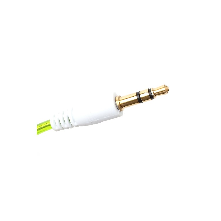 1M 3.5mm Male to Male Stereo Transparent Aux Audio Cable for iPhone MP3 MP4 - Green-2