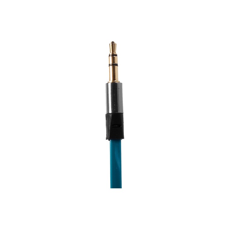 Blue 3.5mm Male to Male 1.2m Flat Auxiliary Audio Cables w/ Mic, Supports iPhone, iPad, Samsung, HTC etc-3