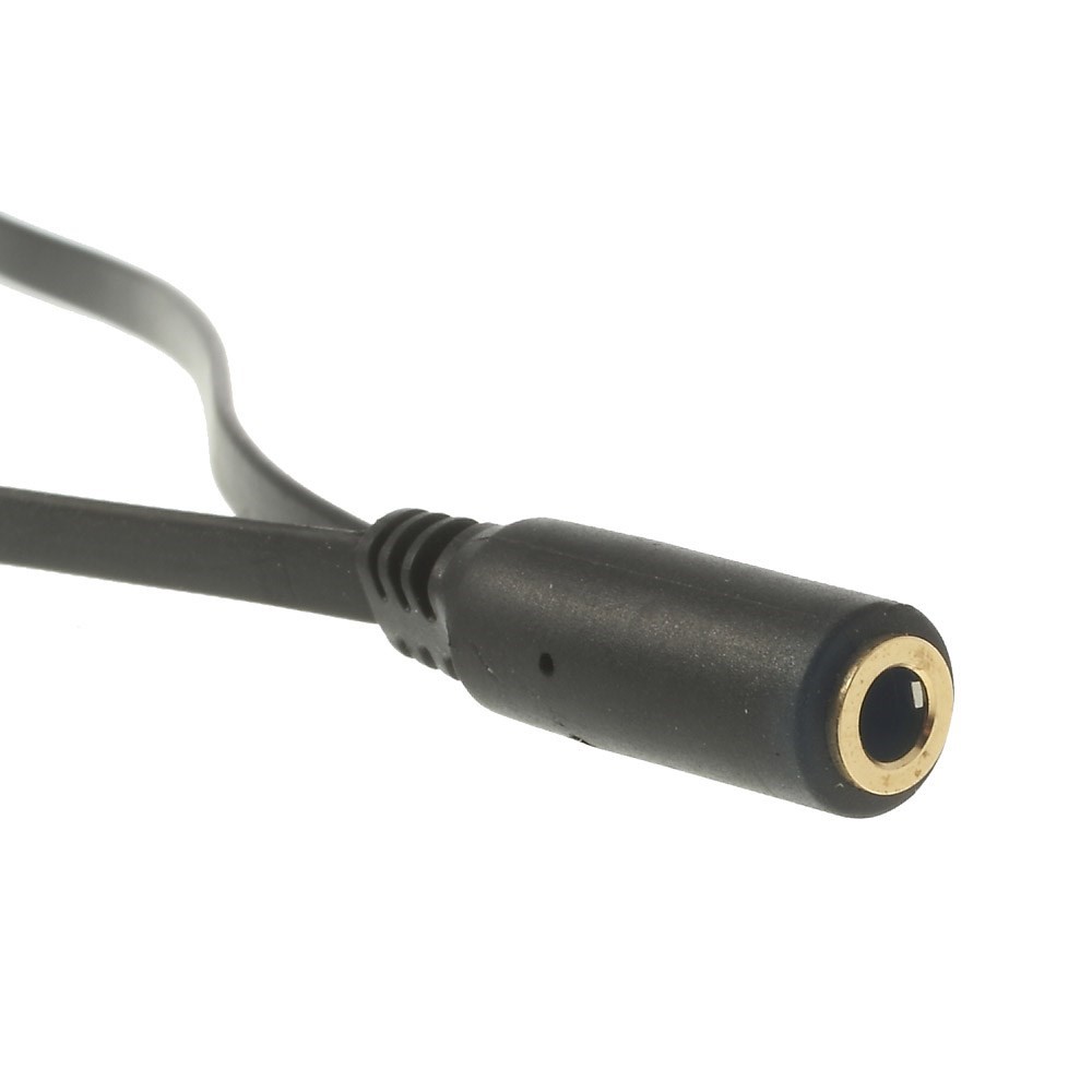 Noodle Shape Smartphone Headset to PC Adapter Cable, Convert 3.5mm Plug to Dual Mic/Audio 3.5mm - Black-3