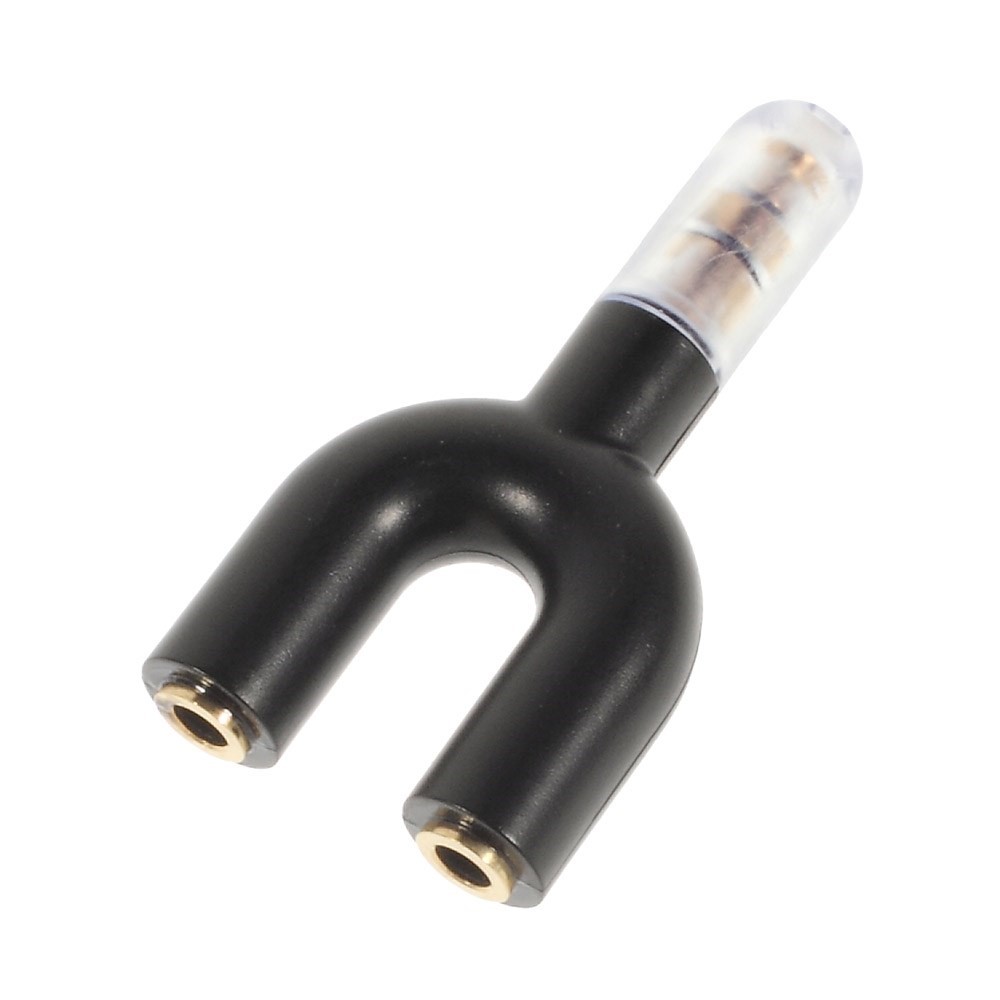 Mini Y-shape 3.5mm Audio Splitter Adapter 3.5mm Male to Two 3.5mm Female - Black-2