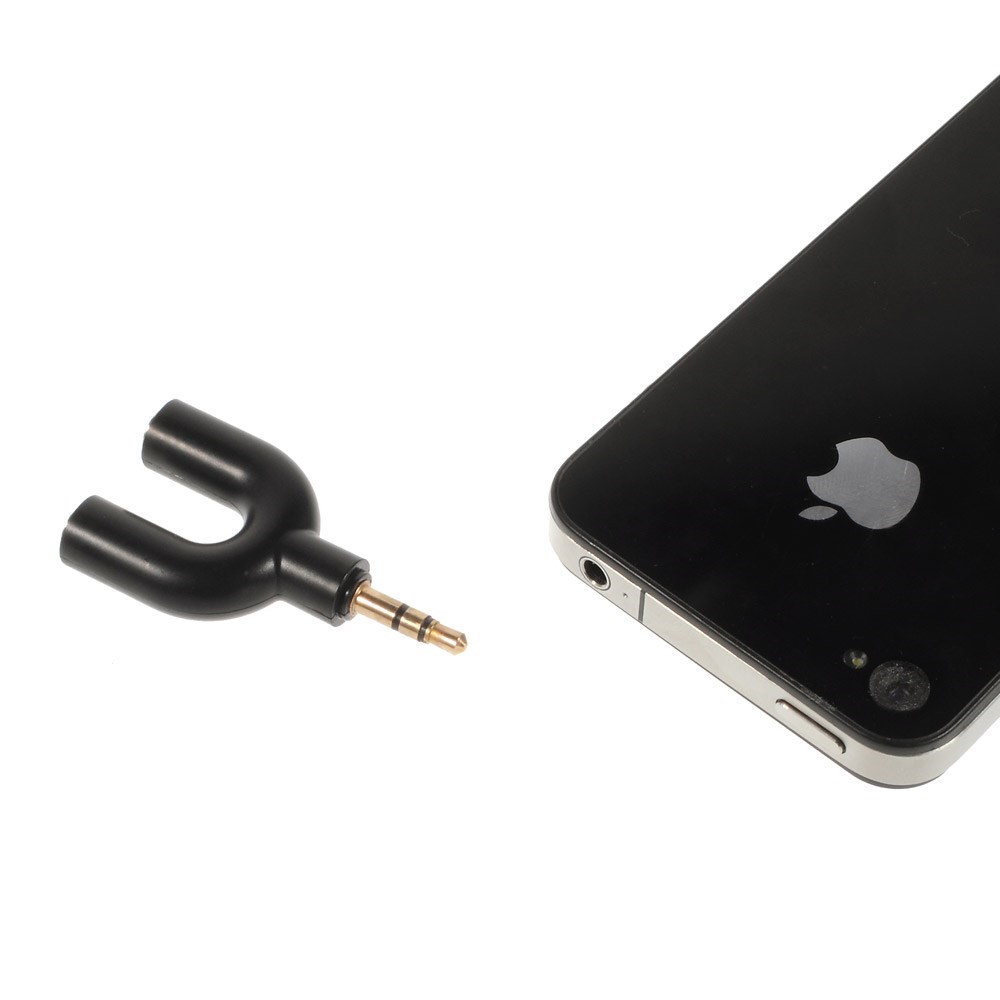 Mini Y-shape 3.5mm Audio Splitter Adapter 3.5mm Male to Two 3.5mm Female - Black-4