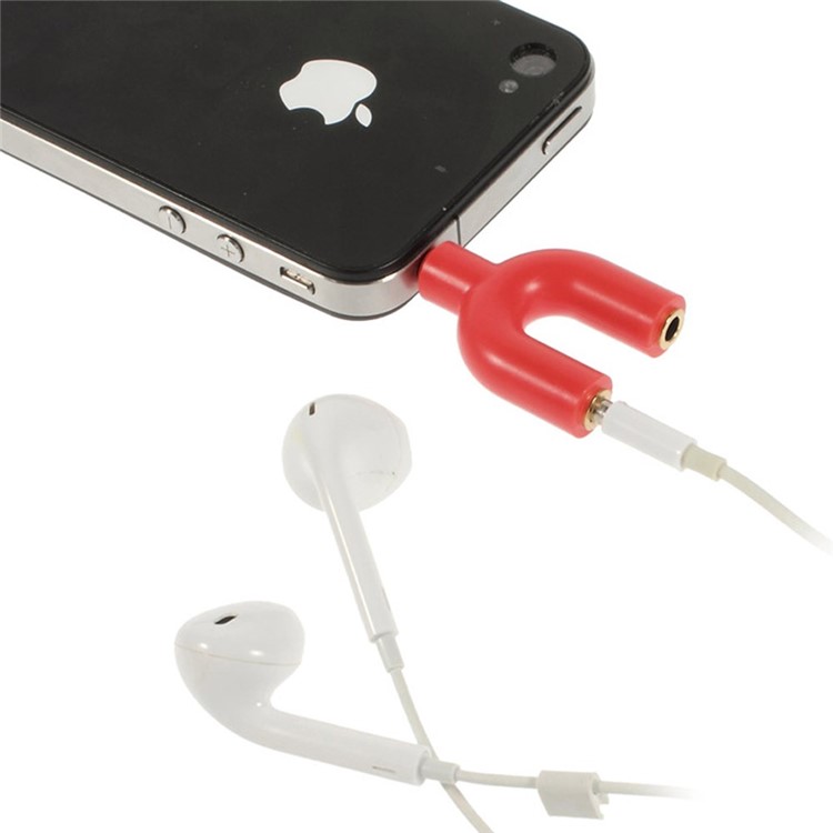 Mini Y-shape 3.5mm Audio Splitter Adapter 3.5mm Male to Two 3.5mm Female - Red-1