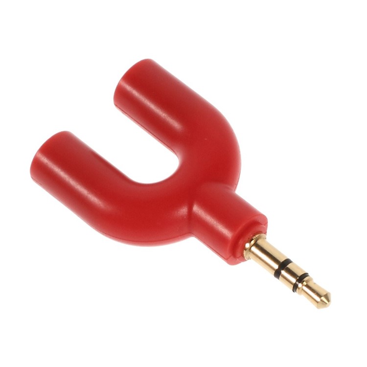 Mini-shape y 3,5 mm Adaptador de Divisor de Áudio de 3,5 mm Para Duas Fêmeas de 3,5 mm - Vermelho-3