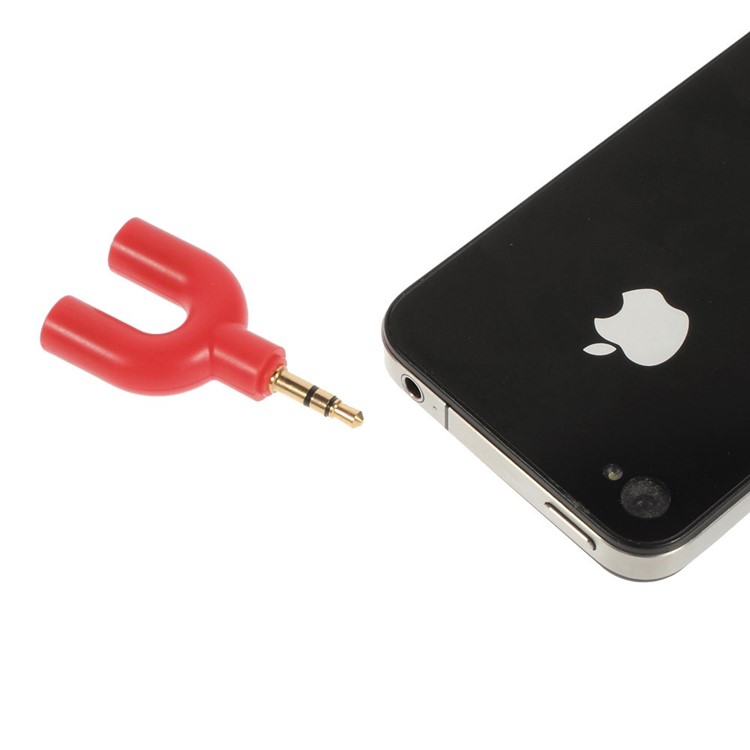 Mini-shape y 3,5 mm Adaptador de Divisor de Áudio de 3,5 mm Para Duas Fêmeas de 3,5 mm - Vermelho-4