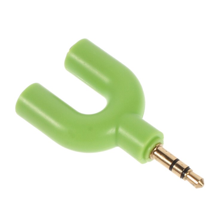 Mini Y-shape 3.5mm Audio Splitter Adapter 3.5mm Male to Two 3.5mm Female - Green-3