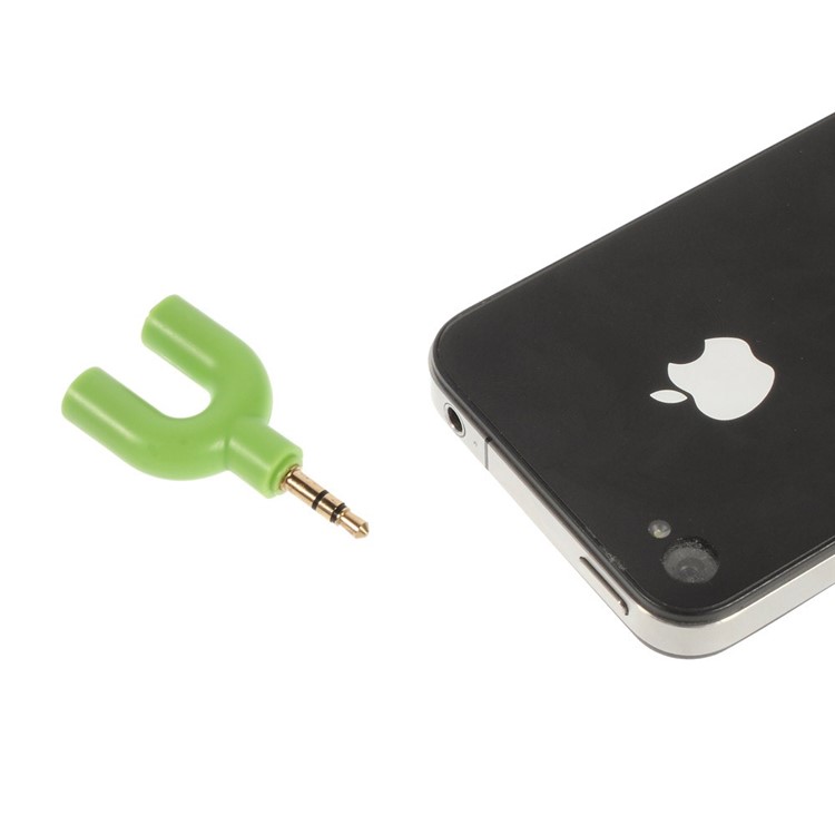 Mini Y-shape 3.5mm Audio Splitter Adapter 3.5mm Male to Two 3.5mm Female - Green-4