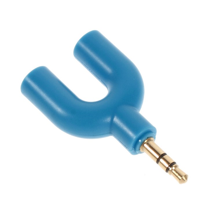 Mini Y-shape 3.5mm Audio Splitter Adapter 3.5mm Male to Two 3.5mm Female - Blue-3
