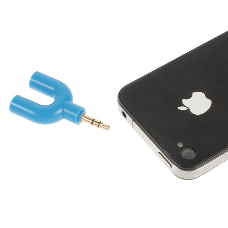 Mini Y-shape 3.5mm Audio Splitter Adapter 3.5mm Male to Two 3.5mm Female - Blue-4