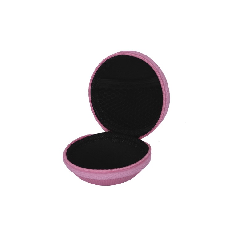 Ball Shape Carrying Bag Case Pouch for Headphones Earphones MP3 - Pink-2