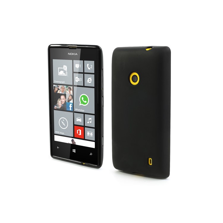 Black Matte Flexible Jelly TPU Case for Nokia Lumia 520-1