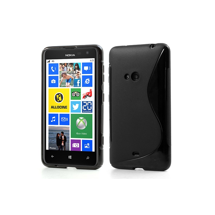 Black for Nokia Lumia 625 S-Curve Shape Gel TPU Case-1