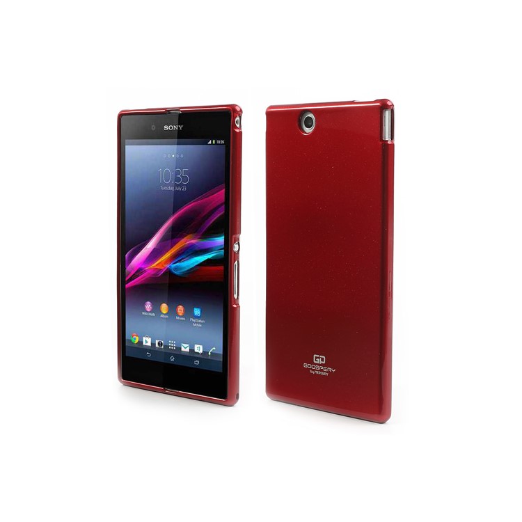 Mercury Glittery Powder TPU Gel Case for Sony Xperia Z Ultra C6806 C6802 C6833 - Red-1