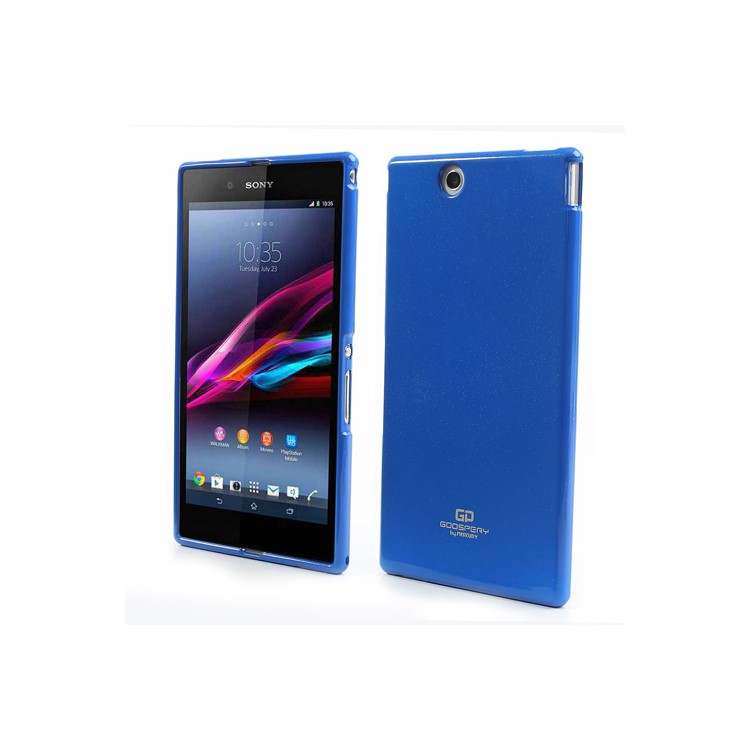 Mercury Shimmering Powder Soft TPU Case for Sony Xperia Z Ultra C6806 C6802 C6833 - Dark Blue-1