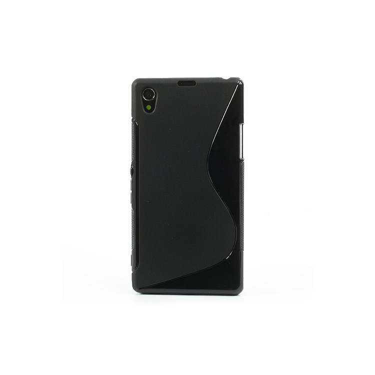 Black S Shape TPU Gel Case for Sony Xperia Z1 Honami C6906 L39h-2
