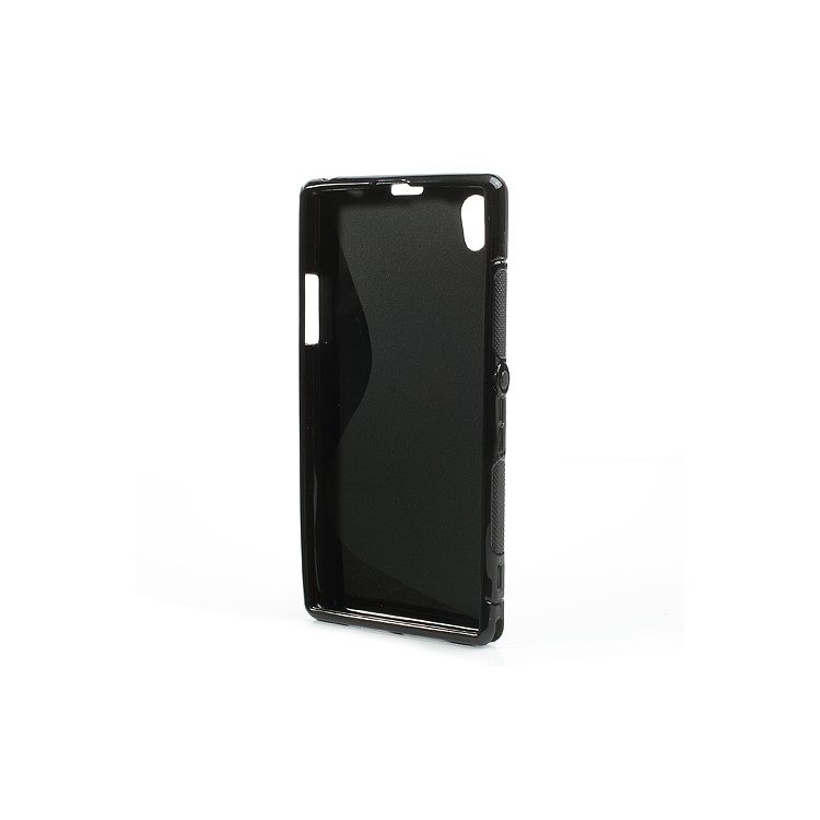 Black S Shape TPU Gel Case for Sony Xperia Z1 Honami C6906 L39h-3