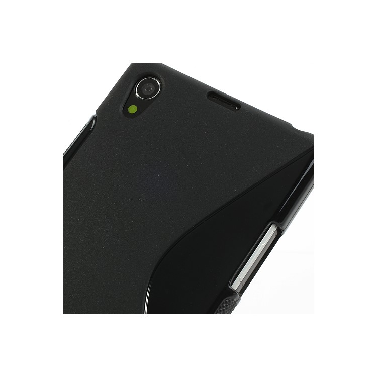 Black S Shape TPU Gel Case for Sony Xperia Z1 Honami C6906 L39h-4