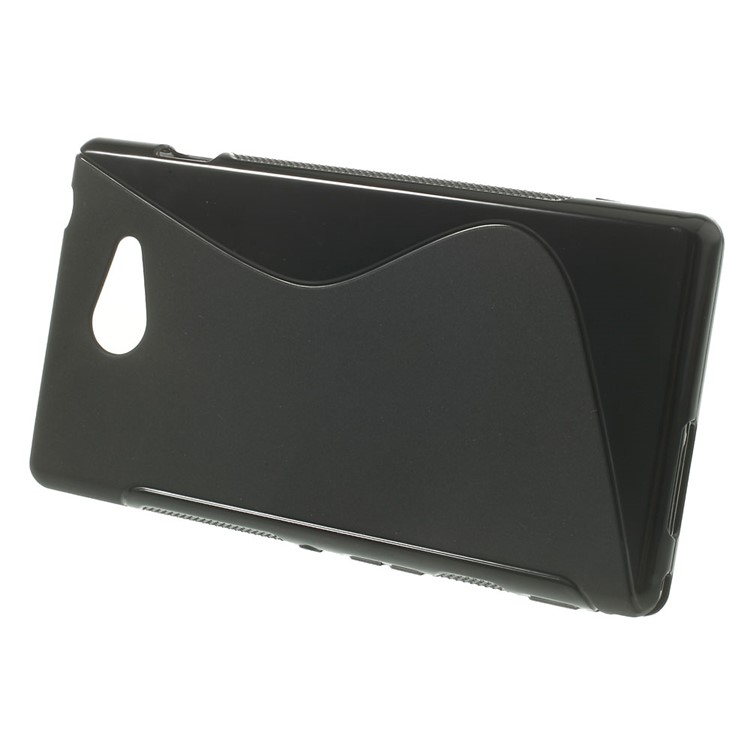 Black S Shape Gel TPU Case for Sony Xperia M2 D2303 / M2 Dual D2302-2