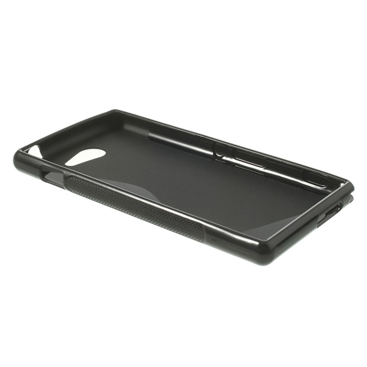 Black S Shape Gel TPU Case for Sony Xperia M2 D2303 / M2 Dual D2302-3