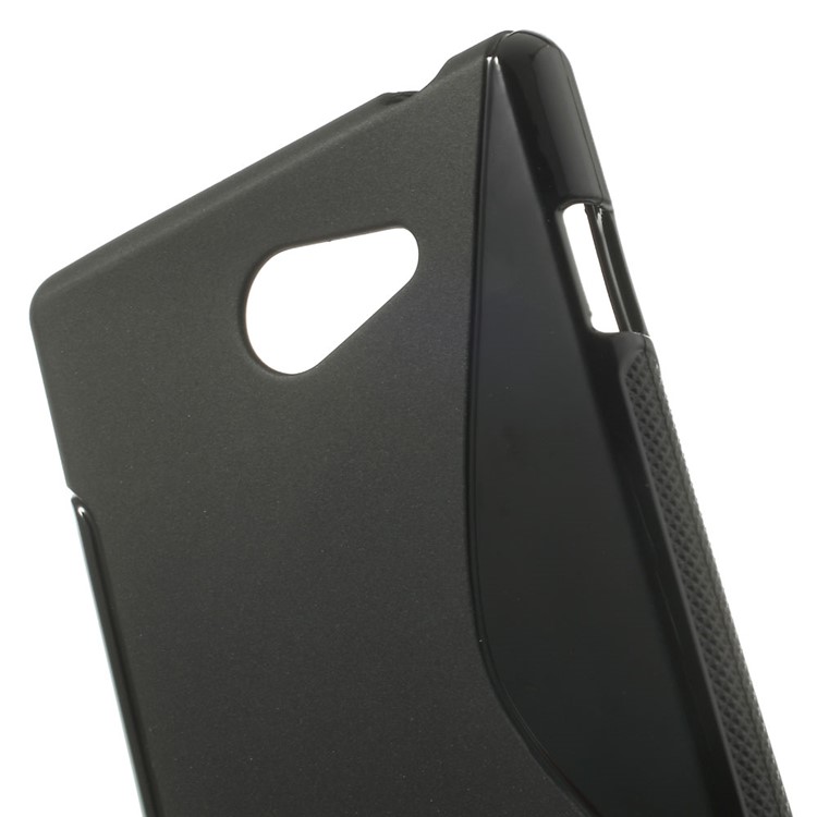 Black S Shape Gel TPU Case for Sony Xperia M2 D2303 / M2 Dual D2302-5