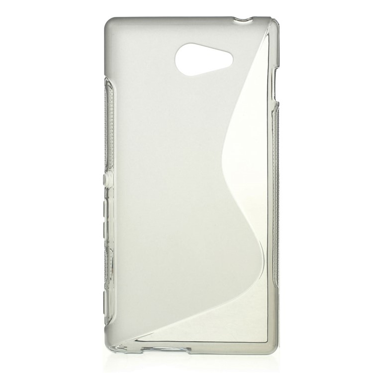 Grey S Shape Gel TPU Case for Sony Xperia M2 D2303 / M2 Dual D2302-1