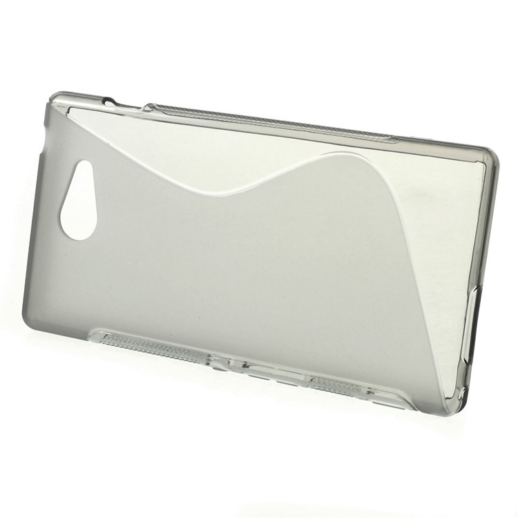 Grey S Shape Gel TPU Case for Sony Xperia M2 D2303 / M2 Dual D2302-2