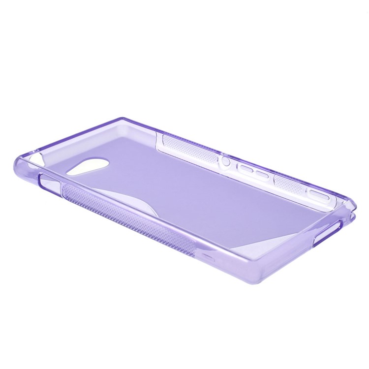 Purple for Sony Xperia M2 D2306 / M2 Dual D2302 S Shape TPU Back Shell Cover-3
