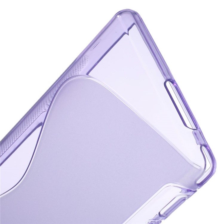 Purple for Sony Xperia M2 D2306 / M2 Dual D2302 S Shape TPU Back Shell Cover-4