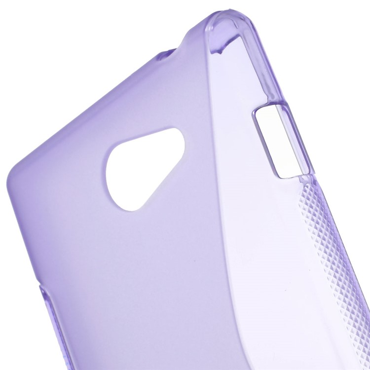 Purple for Sony Xperia M2 D2306 / M2 Dual D2302 S Shape TPU Back Shell Cover-5