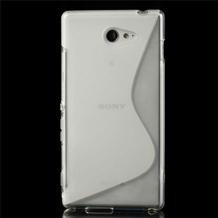 Transparent S Shape TPU Back Shell for Sony Xperia M2 D2306 / M2 Dual D2302-2