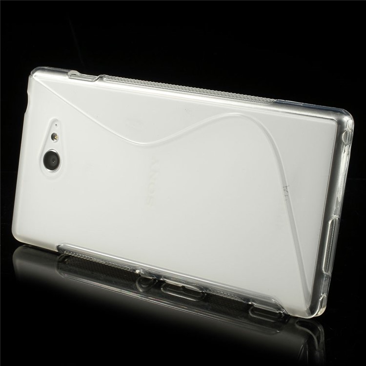 Transparent S Shape TPU Back Shell for Sony Xperia M2 D2306 / M2 Dual D2302-3