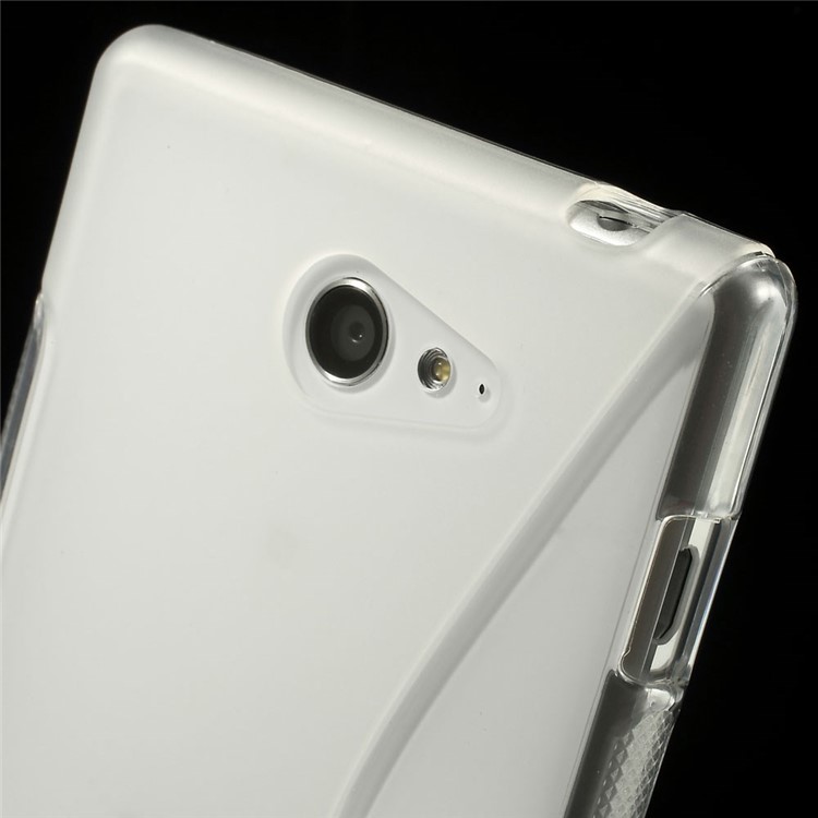 Transparent S Shape TPU Back Shell for Sony Xperia M2 D2306 / M2 Dual D2302-6